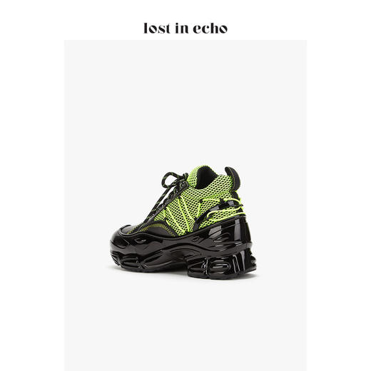 【下架】设计师女鞋lost in echo 电镀底绑带运动鞋 黑色拼接复合网布 商品图4