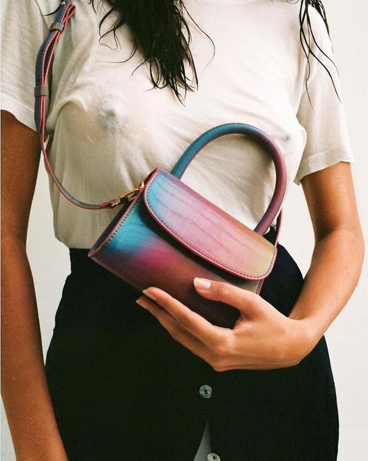 By Far  彩虹镭射/镭射/灰褐色迷你鳄鱼纹迷你两用包 商品图4