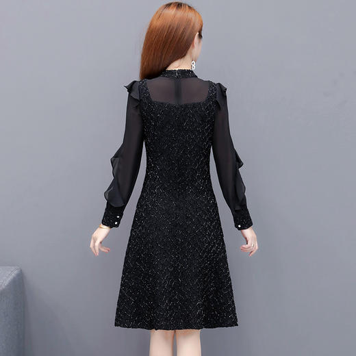 CYJH-MG20C146新款长袖小飞袖法式复古礼服连衣裙 商品图3