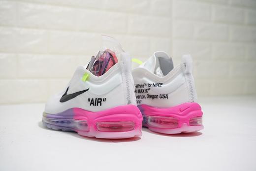 耐克Off-White x Nike Air Max 97“Queen”复古百搭气垫慢跑鞋OW全黑白橘  OW白彩虹粉渐变 商品图5