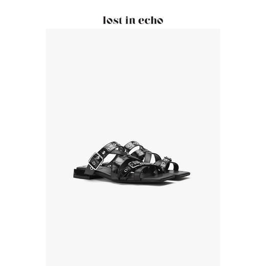 【微瑕疵不退不换】设计师女鞋 lost in echo 方跟平底方跟凉拖鞋 2色可选 商品图1