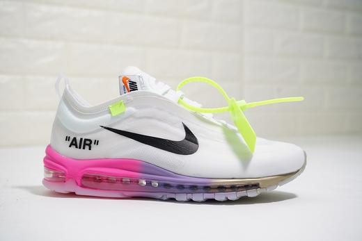 耐克Off-White x Nike Air Max 97“Queen”复古百搭气垫慢跑鞋OW全黑白橘  OW白彩虹粉渐变 商品图4
