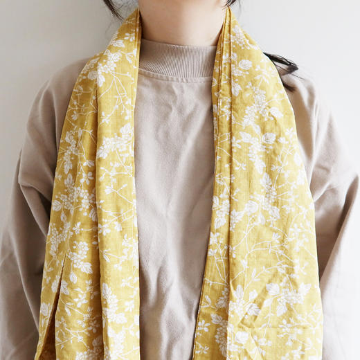 HUJI祤集薄款长围巾插画小花枝 商品图2