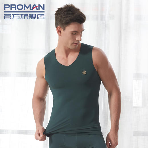 豪门男士莫代尔冰丝透气背心青年跨栏运动大码弹力打底汗衫背心 商品图1