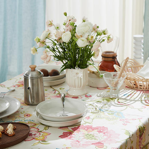 桌布美式田园桌布餐桌布艺红色曼陀罗桌布茶几布盖布 商品图3