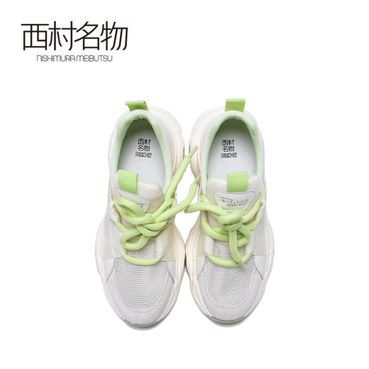 西村名物2020春季新款单鞋女老爹鞋系带休闲运动鞋圆头厚底小白鞋T20AM10621 商品图1