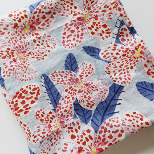 HUGOJIRO薄款长围巾插画红色五瓣 商品图3