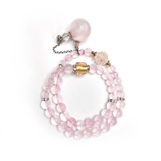 粉水晶  意大利琉璃 2圈扩香手串 手链 滴精油 商品图4