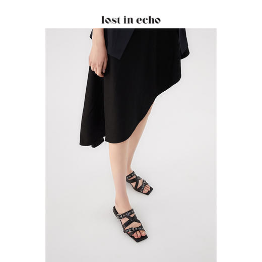 【微瑕疵不退不换】设计师女鞋 lost in echo 方跟平底方跟凉拖鞋 2色可选 商品图0