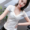 XBE-新款紧身纯色短袖t恤ins潮网红低领露背性感小衫 商品缩略图3