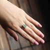高冰种晴水翡翠金蟾戒指18k白金沙弗莱石镶嵌 商品缩略图7