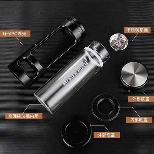 【防摔过滤茶杯】防摔玻璃杯水杯创意双层居家日用随手杯子 商品图2