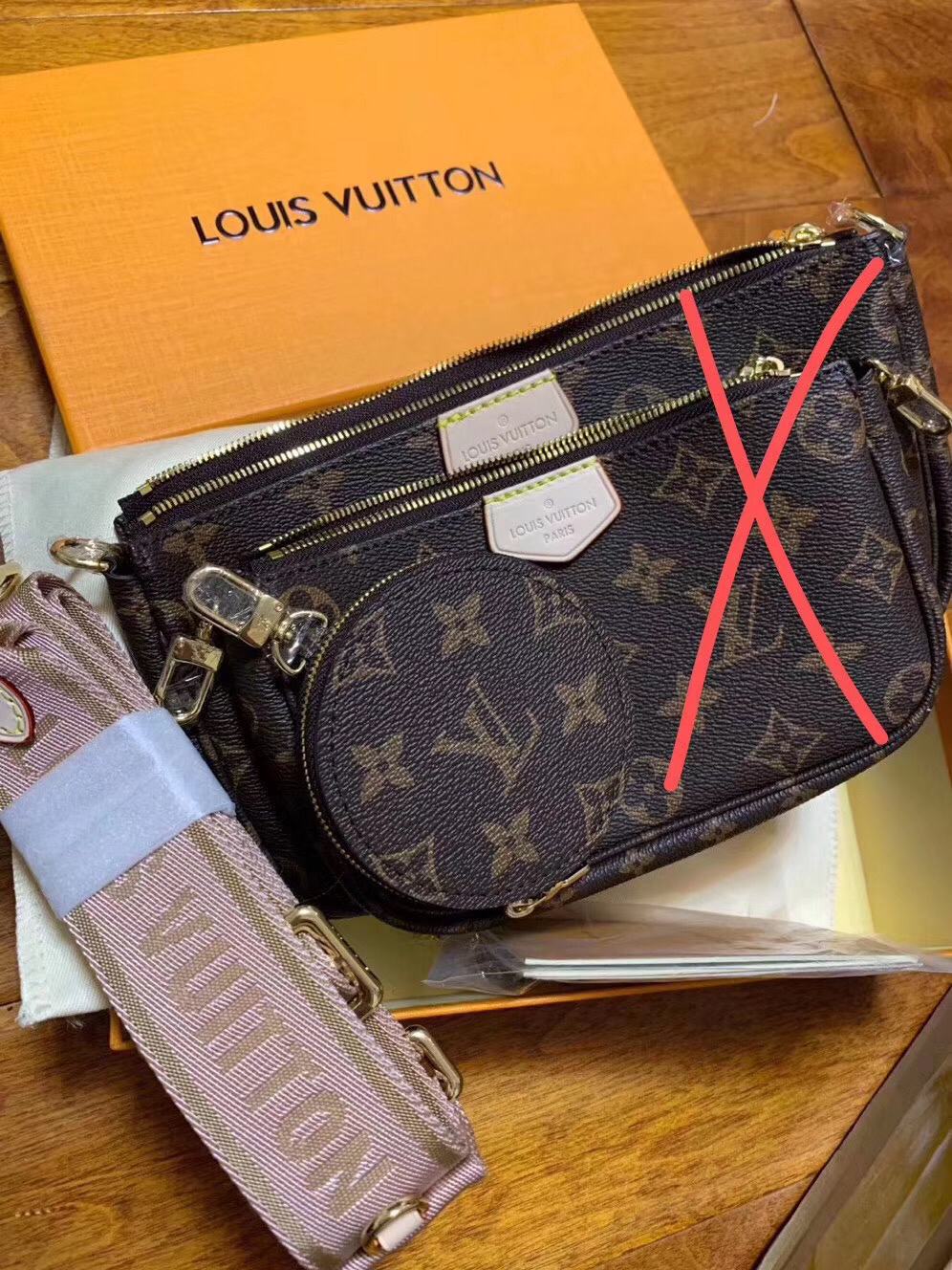 秒杀lv multi pochette五合一麻将包【粉色200现货】