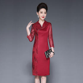 LC-1965妈妈装大码优雅连衣裙