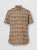 【二】BURBERRY 巴宝莉 男士短袖小格纹弹力棉衬衫 8020965 A7028 商品缩略图3