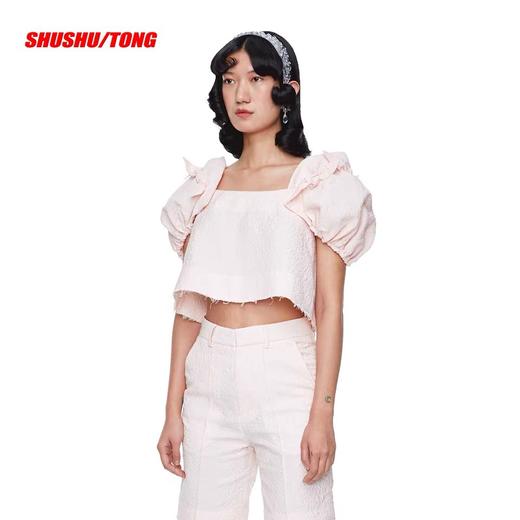 SHUSHU/TONG 蝴蝶结泡泡袖上衣 ss20to02co681ba100 商品图3