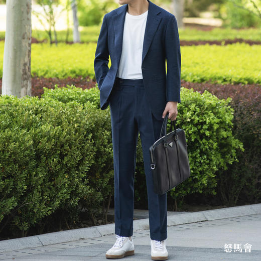 Reda ATTO Super 110's 防污不易皱蓝色千鸟格全麻衬套装 商品图3