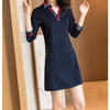 DL-5042春季新款时尚气质拼接一步裙修身显瘦休闲针织连衣裙 商品缩略图2