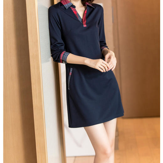 DL-5042春季新款时尚气质拼接一步裙修身显瘦休闲针织连衣裙 商品图3