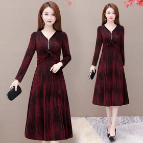 YWE MLN9919新款韩版修身显瘦长袖A字裙【优】