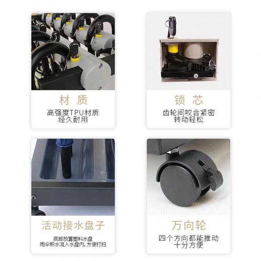 创意带LOGO雨伞架12头带锁雨伞架酒店大堂专用收纳架 商品图2
