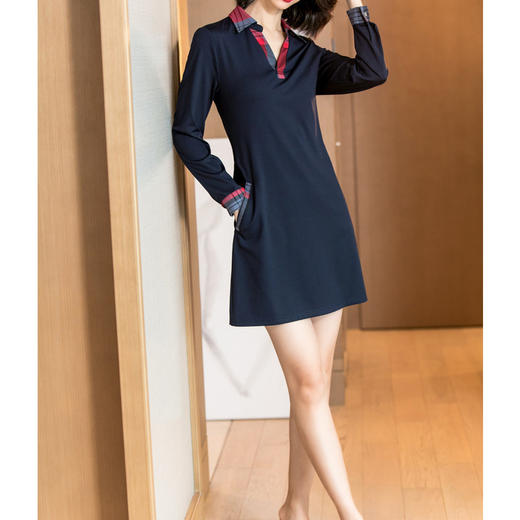 DL-5042春季新款时尚气质拼接一步裙修身显瘦休闲针织连衣裙 商品图4