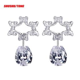 SHUSHU TONG x YVMIN尤目 3D树脂打印透明梨形水晶宝石耳钉女吊坠 ss20ac07pla001ts100