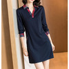 DL-5042春季新款时尚气质拼接一步裙修身显瘦休闲针织连衣裙 商品缩略图1