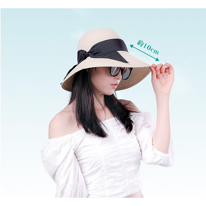 【防晒帽】kawatani川谷蝴蝶结编制防晒帽 休闲户外遮阳帽子