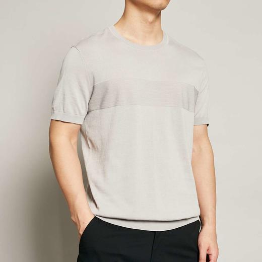 墨麦客男装2020夏季新款圆领针织短袖t恤男士条纹宽松打底衫7738 商品图1