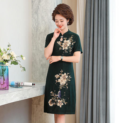 MQ-1099-2015夏装新款洋气大码遮肚显瘦改良长袖连衣裙YY 商品图4