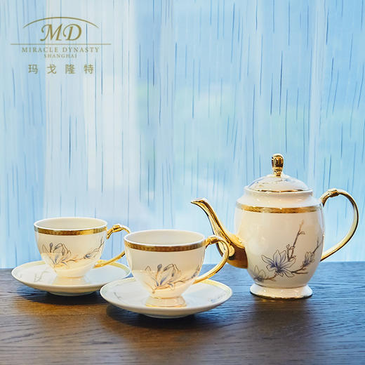 【玛戈隆特】进博盛宴6头茶具套装 珐琅彩骨瓷家用茶具咖啡具礼盒装 商品图0