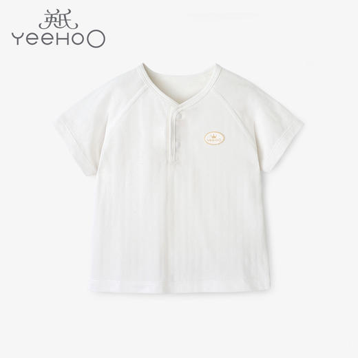 英氏家居内衣短袖套衣对襟竹纤维丝麻夏季10094109 商品图0