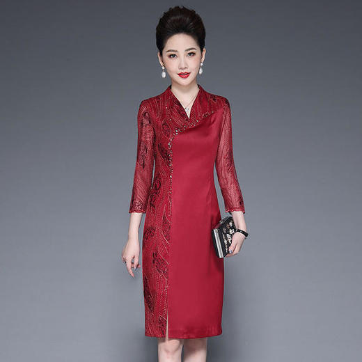 LC-1965妈妈装大码优雅连衣裙 商品图1