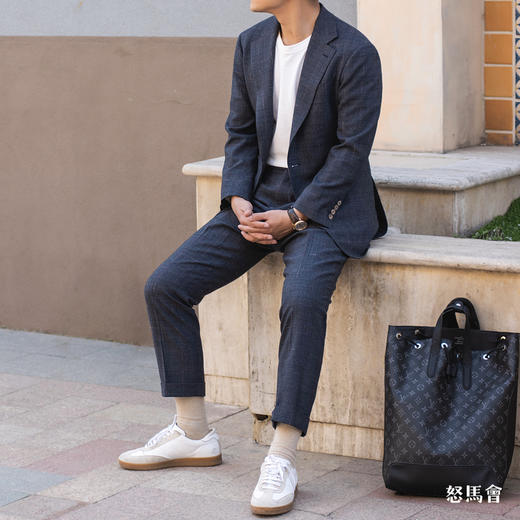 Reda ATTO Super 110's 防污不易皱蓝色亲王格全麻衬套装 商品图3