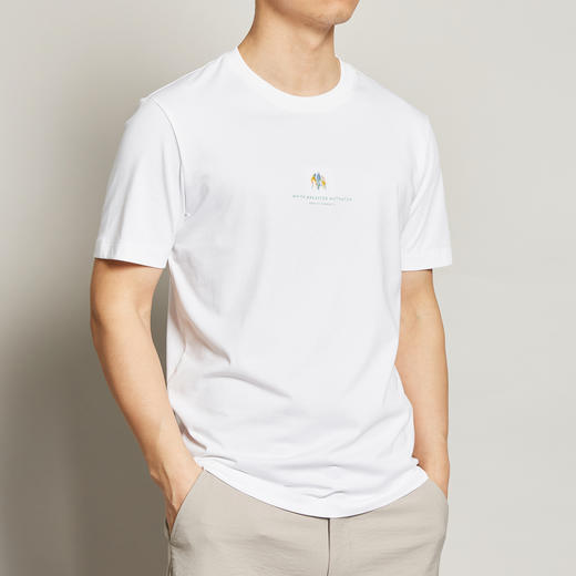 墨麦客男装夏季新款圆领动物刺绣短袖t恤男士白色纯棉体恤衫7367 商品图2