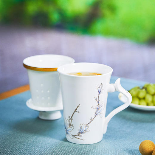 【玛戈隆特】进博盛宴三件套滤茶杯旅行茶杯 珐琅彩便携式家用马克杯 商品图1