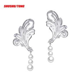 SHUSHU TONG x YVMIN尤目 3D打印透明浪花珍珠浮雕耳钉耳环女配饰 ss20ac06pla001ts100