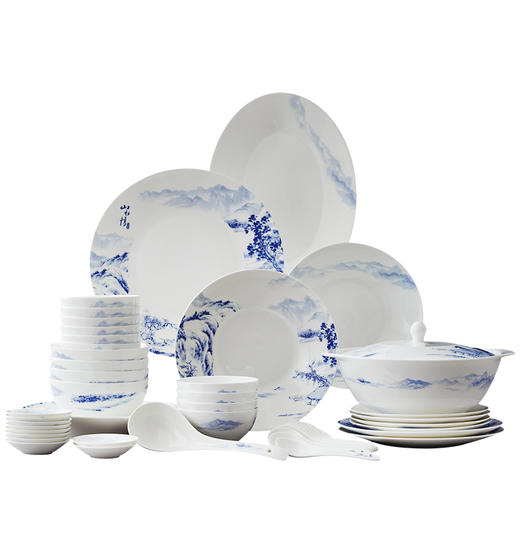48头山水情骨瓷餐具套装 商品图7