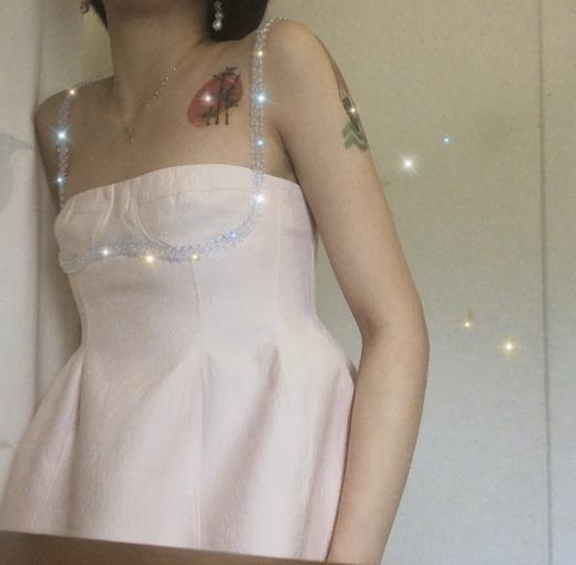 SHUSHU TONG2020春夏新款收腰平口抹胸麻花编织绳毛边吊带上衣女 ss20to03co681ba100 商品图1