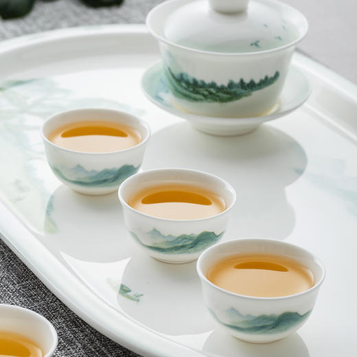 12头绿水青山骨瓷茶具套装 商品图2