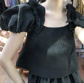 SHUSHU/TONG 蝴蝶结泡泡袖上衣 ss20to02co681ba100