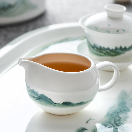 12头绿水青山骨瓷茶具套装 商品图5