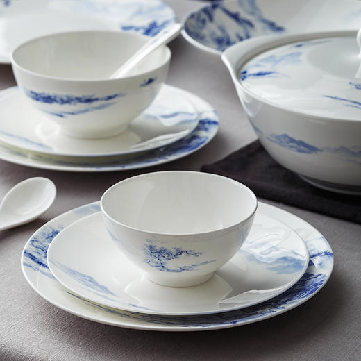 48头山水情骨瓷餐具套装 商品图1