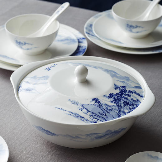 48头山水情骨瓷餐具套装 商品图3