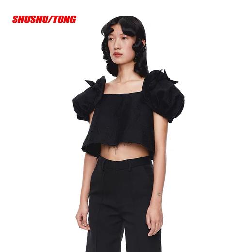 SHUSHU/TONG 蝴蝶结泡泡袖上衣 ss20to02co681ba100 商品图2