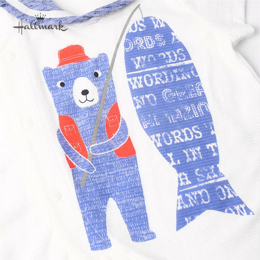 Hallmark贺曼童衣春夏宝宝婴儿水手海军风纯棉短袖外出卡通连体衣哈衣HH1N0412 商品图4