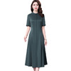 WXY-9839X夏装新款纯色重磅真丝修身大码阔太太大牌a字型连衣裙 商品缩略图3