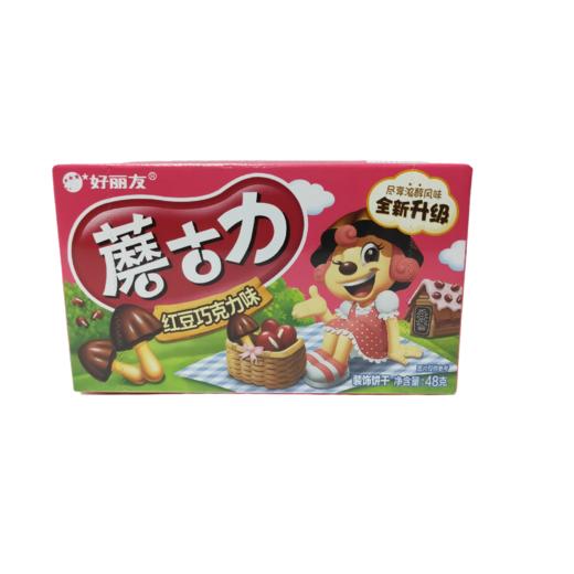 好丽友蘑菇力红豆味48g1盒雅斯超市