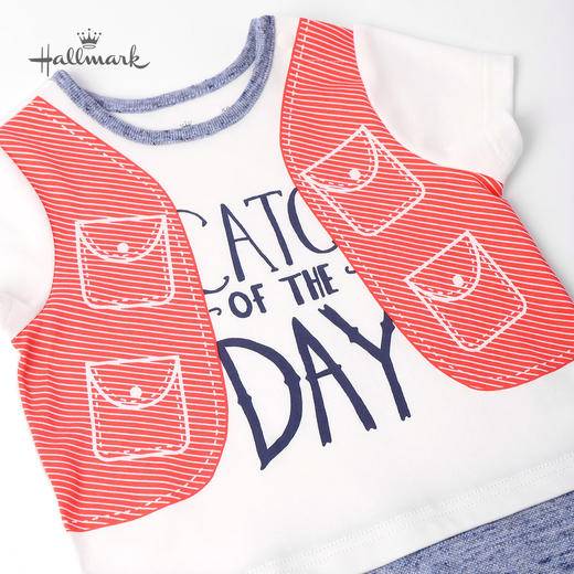 Hallmark贺曼童衣夏季男婴女婴儿服宝宝纯棉假两件短袖连体衣哈衣爬服HH1N0405 商品图3